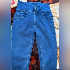 4 button Blue Denim Jeans